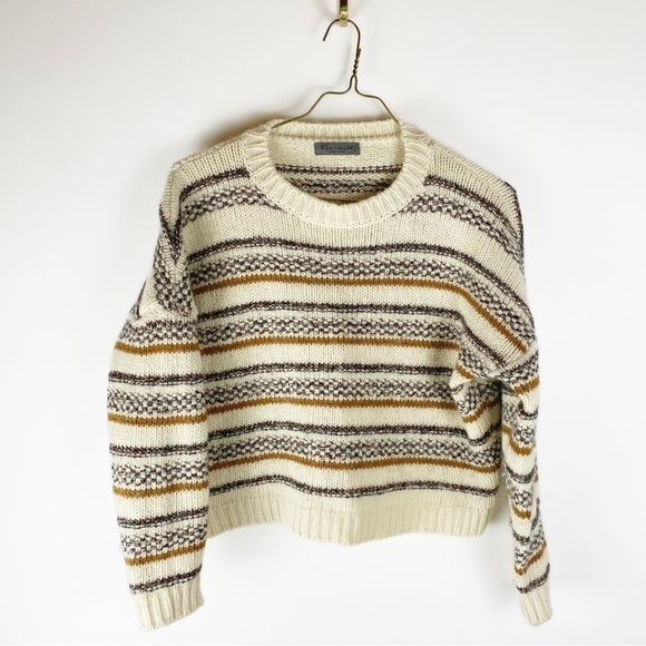 ELSAMANDA Sweater Striped Wool Alpaca Blend Anthropologie Womens size L - Picture 1 of 8